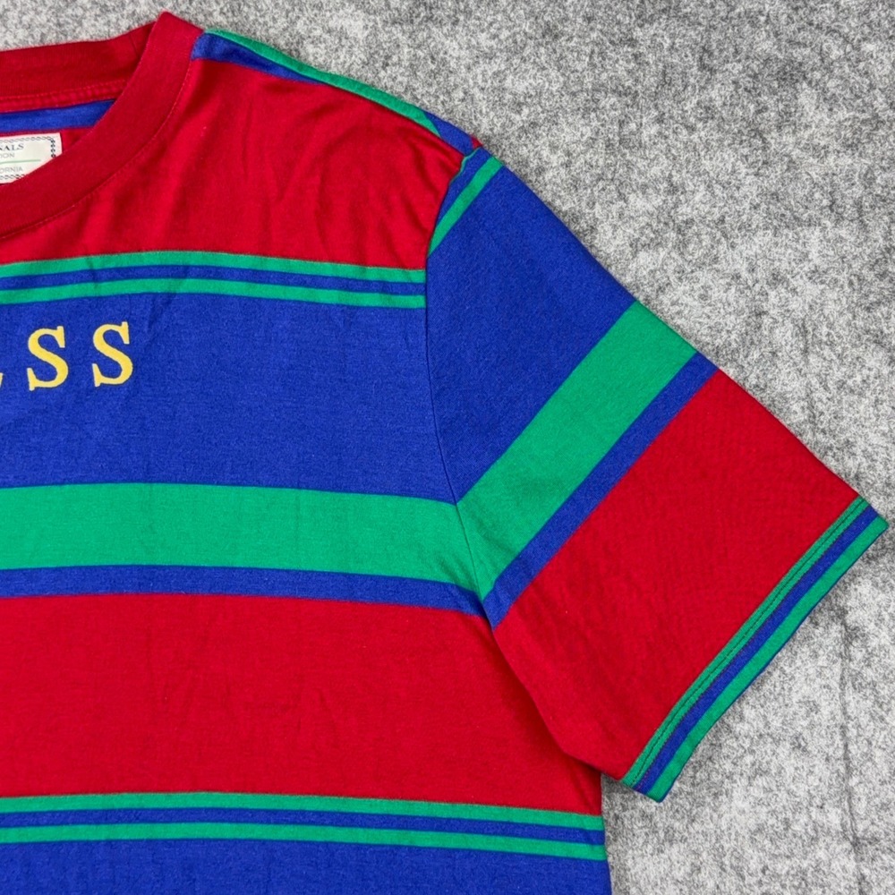 Guess T Shirt Mens Large Multi Color Striped Guess Originals Cotton 90s Hip Hop - Picture 6 of 12